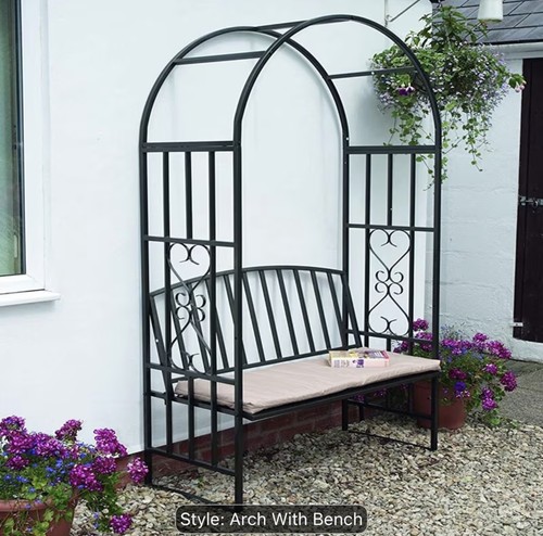 Metal arch with bench garden - metal,