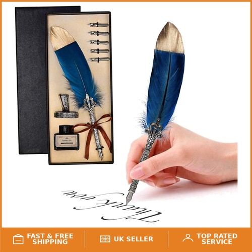 Navy blue feather quill - navy,