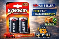 10 X Eveready D Batteries Size