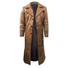Mens Leather Trench Coat for