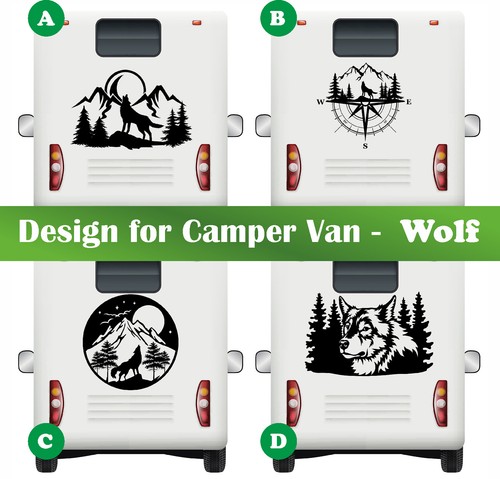 Wall car stickers wolf home - car,
