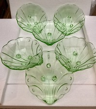 Six 1950s Czech Bohemian Green