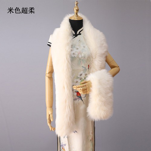 Faux fox fur womens scarf - scarf, long