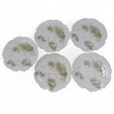 5 Antique Bavarian China Plates Stamped and Hand Painted - Pre-Loved
