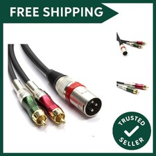 XLR to 2 x Phono RCA Plug