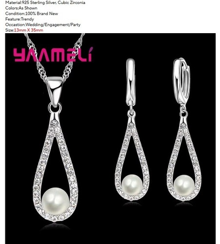 Sterling silver pearl teardrop - sterling,