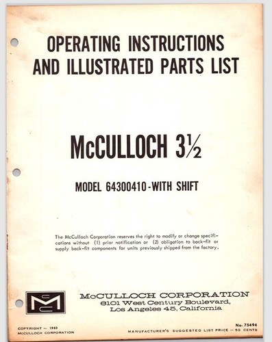 Mcculloch outboard motor - 3.5,