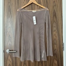 Urban Outfitters Light Before Dark Diamante Chainmail Mini Dress Small NEW £72