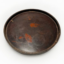 Japanese Lacquered Wooden Tray Bird & Floral Taishō–Shōwa c.1920–1940 Antique