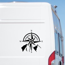 Mountain Compass Sticker Car Caravan Motorhome Camper Van Large Mountains Decal