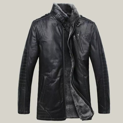 Men black genuine - genuine, sheepskin