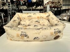 Dog Bed/Snug&Cosy Farmyard Cream Rectangle 107cm