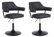 SET OF 2 PLUSH BLACK SALON