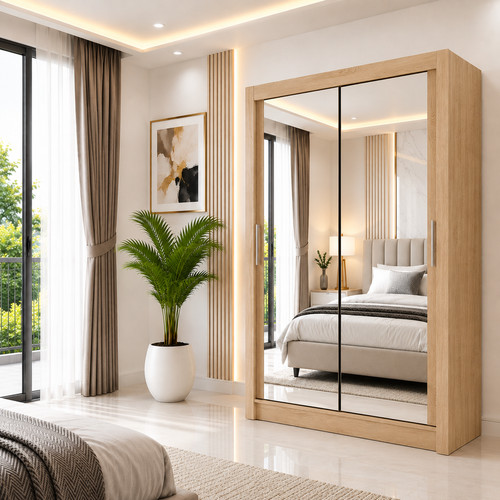 Mirrored sliding door - sliding, wardrobe