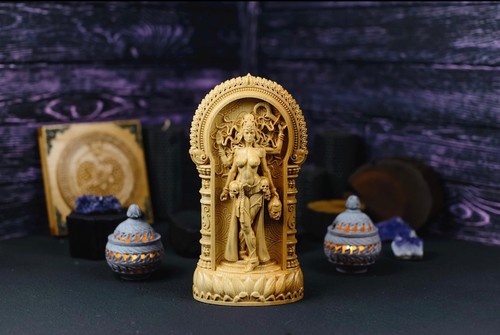 Kali wooden statue hindu - wooden,