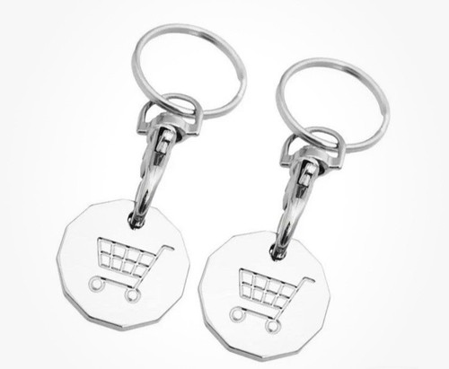 Trolley coin keyring - trolley,
