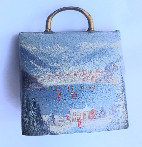 Antique hand painted cowbell - hand,