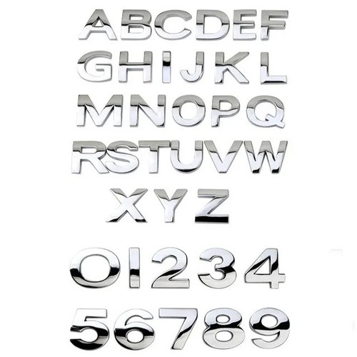 Chrome self adhesive - chrome, letter