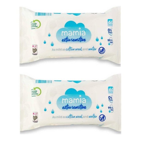 Mamia extra sensitive wipes - mamia, 60