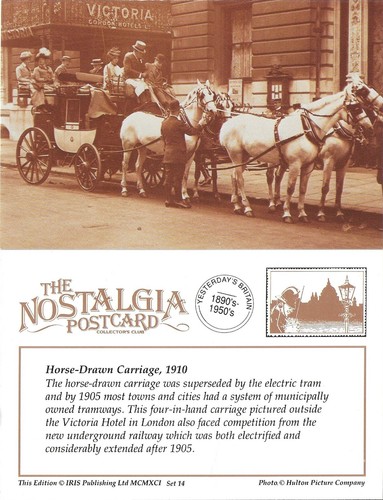Postcard horse drawn carriage - drawn,