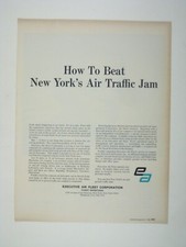 Vintage 1960s Executive Air Fleet Corp Print Ad How To Beat NY Air Traffic Jam