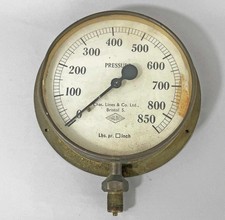 LARGE VINTAGE BRASS PRESSURE