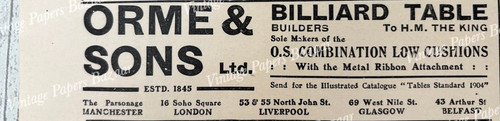 Orme sons billiard table - &,