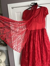 Lydia Deetz size 14 halloween fancydress costume red wedding dress scene (defect