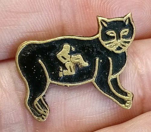 Isle man manx cat - man, enamel