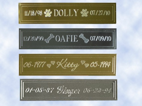 Engraved brass name plate - name,