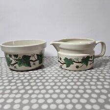 Wedgwood Oven To Table "Napoleon Ivy" Open Sugar Bowl And Creamer