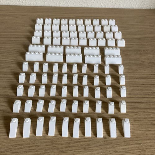 Lego 100x white slope bricks - white,