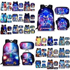 Sonic the Hedgehog School Backpack Rucksack Insulated Lunch Bag Pencil Case Set