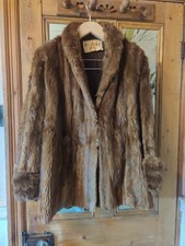 Genuine Ladies Vintage Short/long  Wells Treister  New York Brown Fur Coat ,LRG 