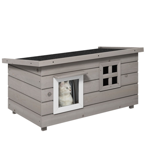 Pawhut wooden cat house - pawhut,
