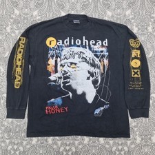 Vintage Radiohead Band T-Shirt Size XL Pablo Honey Graphic Print Long Sleeve 