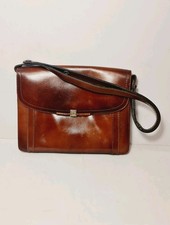 Vintage Salisburys Reddish Brown Real Leather Ladies Handbag - Made in Spain