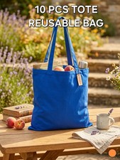 10x Blue Canvas Tote Bags