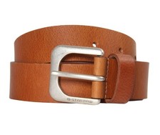 G-Star RAW Men's Leather Zed Belt, Cognac/Silver Size 85 Camel / Brown