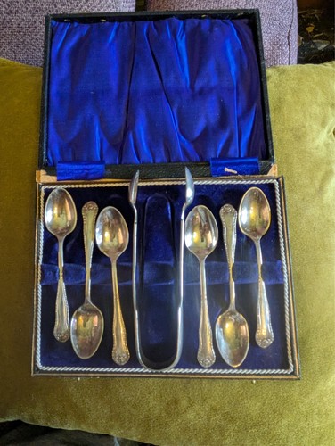 Boxed set antique silver - set,