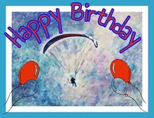 Happy birthday paraglider card - birthday,