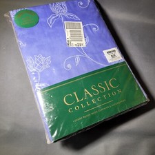 Pair Unlined Curtains Classic Collection Blue Amelia Plain 116x 137cm 46x 54"