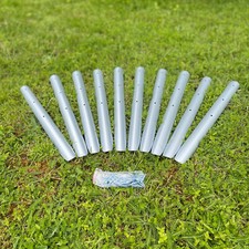 Lawn Edging Wooden Log Roll Metal Stakes (Pack of 10)