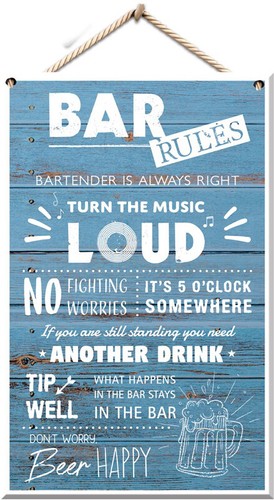 Bar rules wooden - bar,