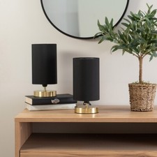 2x Touch Table Lamps Brushed