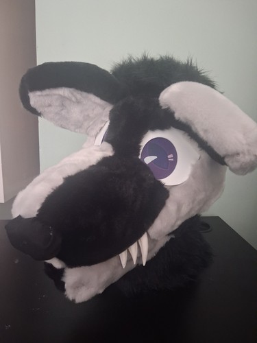 Wolf fursuit head grey and - head,,