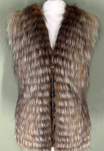 Finn raccoon vest leather - finn,