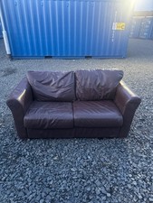 Brown Leather 2 Seater Sofa