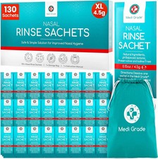 Med Natural Sinus & Allergy Relief 130 Sachets Soothing Saline Nasal Rinse