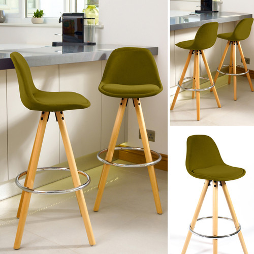 Velvet bar stools - stools, green